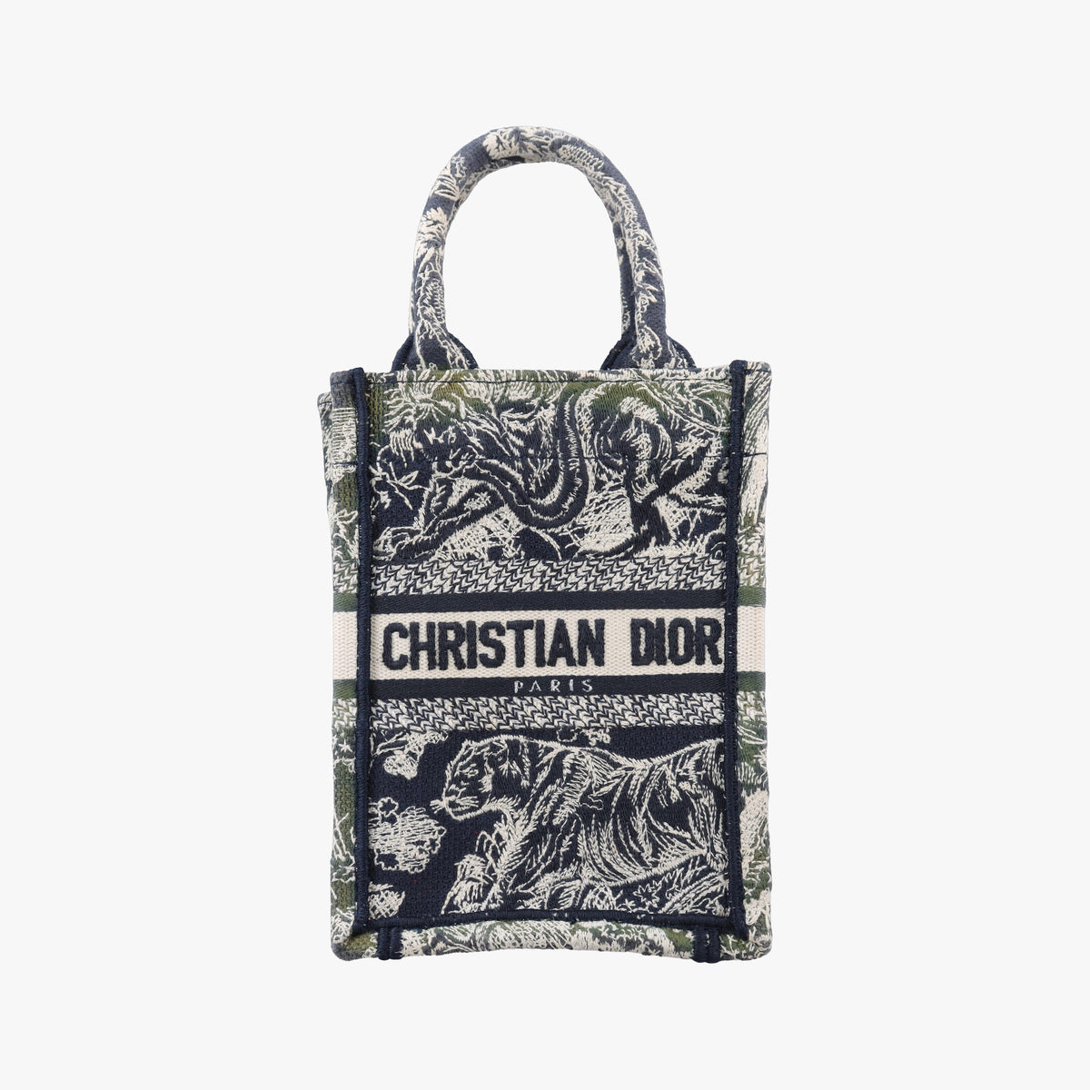 Vintage Christian Dior Book Tote Navy Jacquard  handbag | stylenewstar