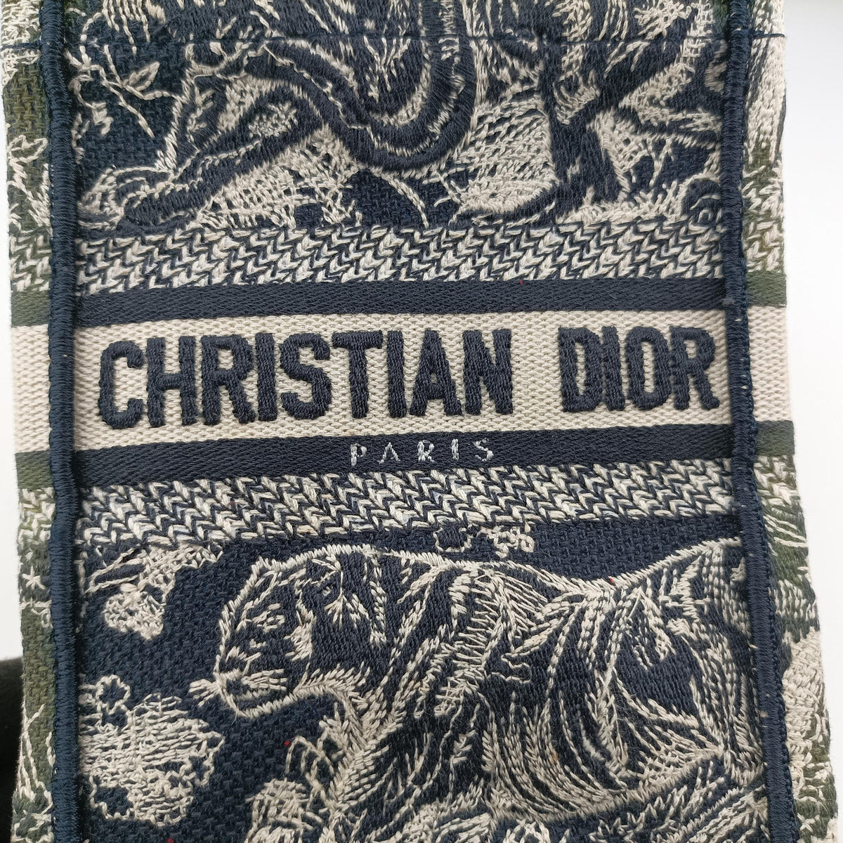 Vintage Christian Dior Book Tote Navy Jacquard  handbag | stylenewstar