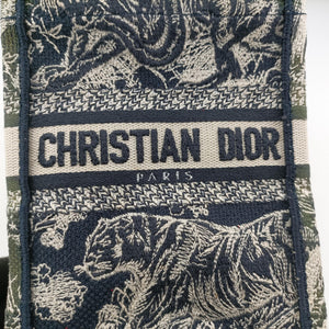 Vintage Christian Dior Book Tote Navy Jacquard  handbag | stylenewstar