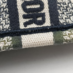 Vintage Christian Dior Book Tote Navy Jacquard  handbag | stylenewstar