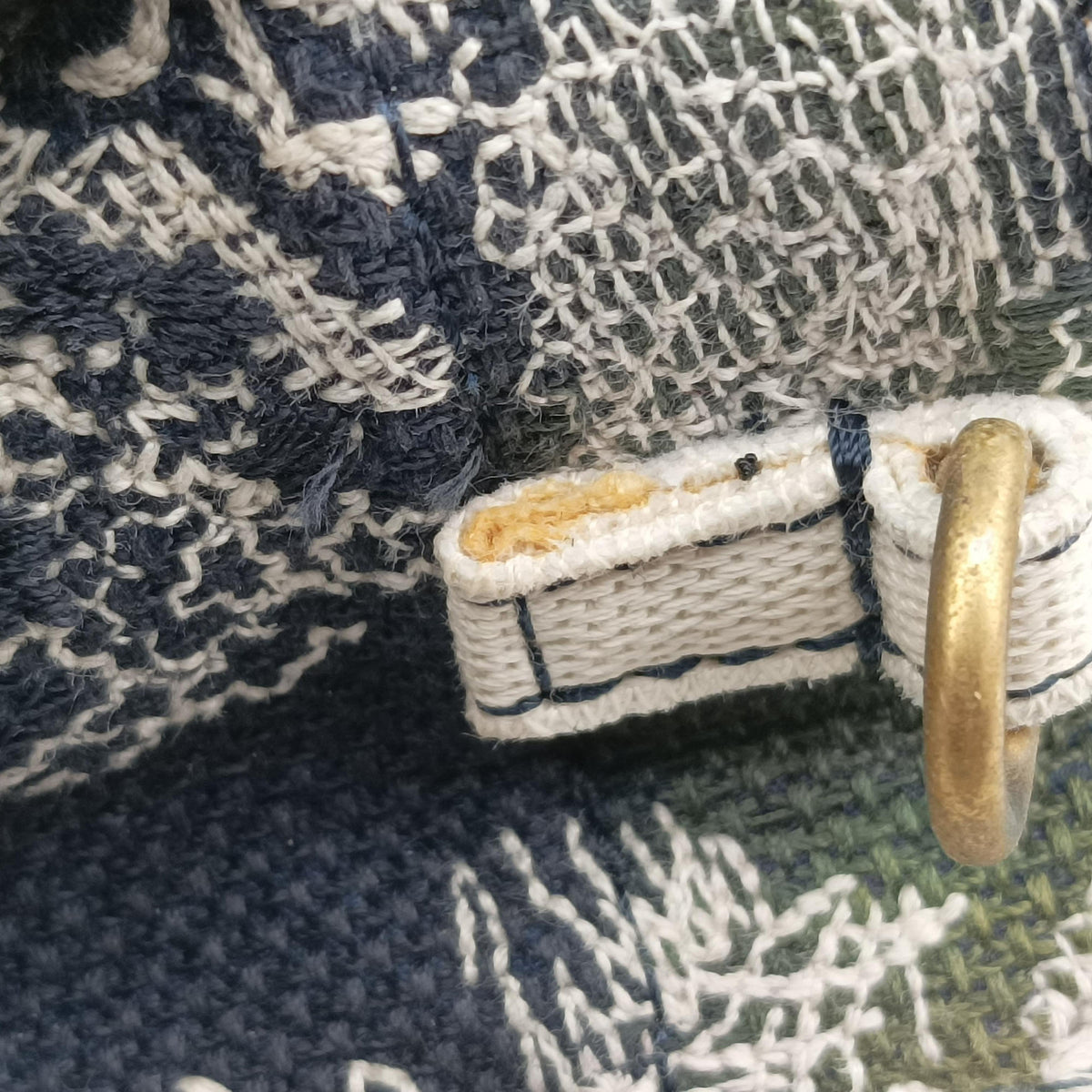 Vintage Christian Dior Book Tote Navy Jacquard  handbag | stylenewstar