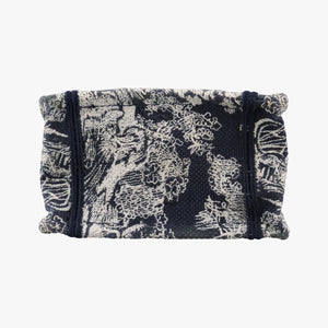Vintage Christian Dior Book Tote Navy Jacquard  handbag | stylenewstar