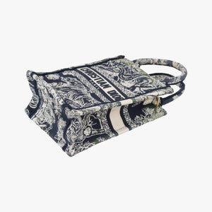 Vintage Christian Dior Book Tote Navy Jacquard  handbag | stylenewstar