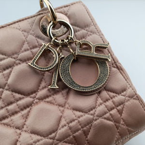 Pre-owned Christian Dior Lady Dior Pink Satin  handbag | stylenewstar