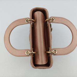Pre-owned Christian Dior Lady Dior Pink Satin  handbag | stylenewstar