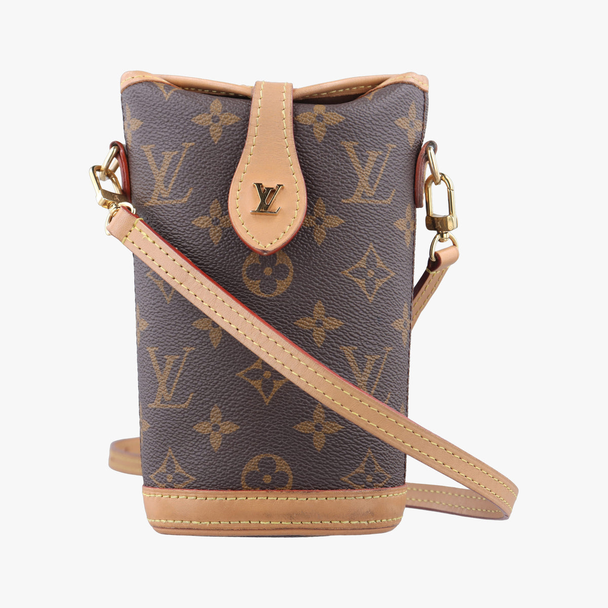 Pre-owned Louis Vuitton Fold Me Pouch Brown Monogram Canvas M80874 crossbodybag | stylenewstar