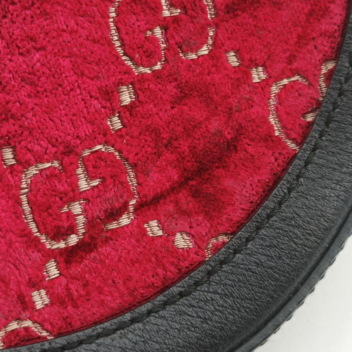 Pre-owned Gucci Ophidia Red×black velour×Leather 574978 shoulderbag | stylenewstar