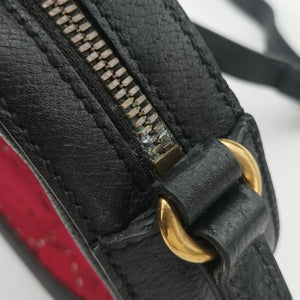 Pre-owned Gucci Ophidia Red×black velour×Leather 574978 shoulderbag | stylenewstar