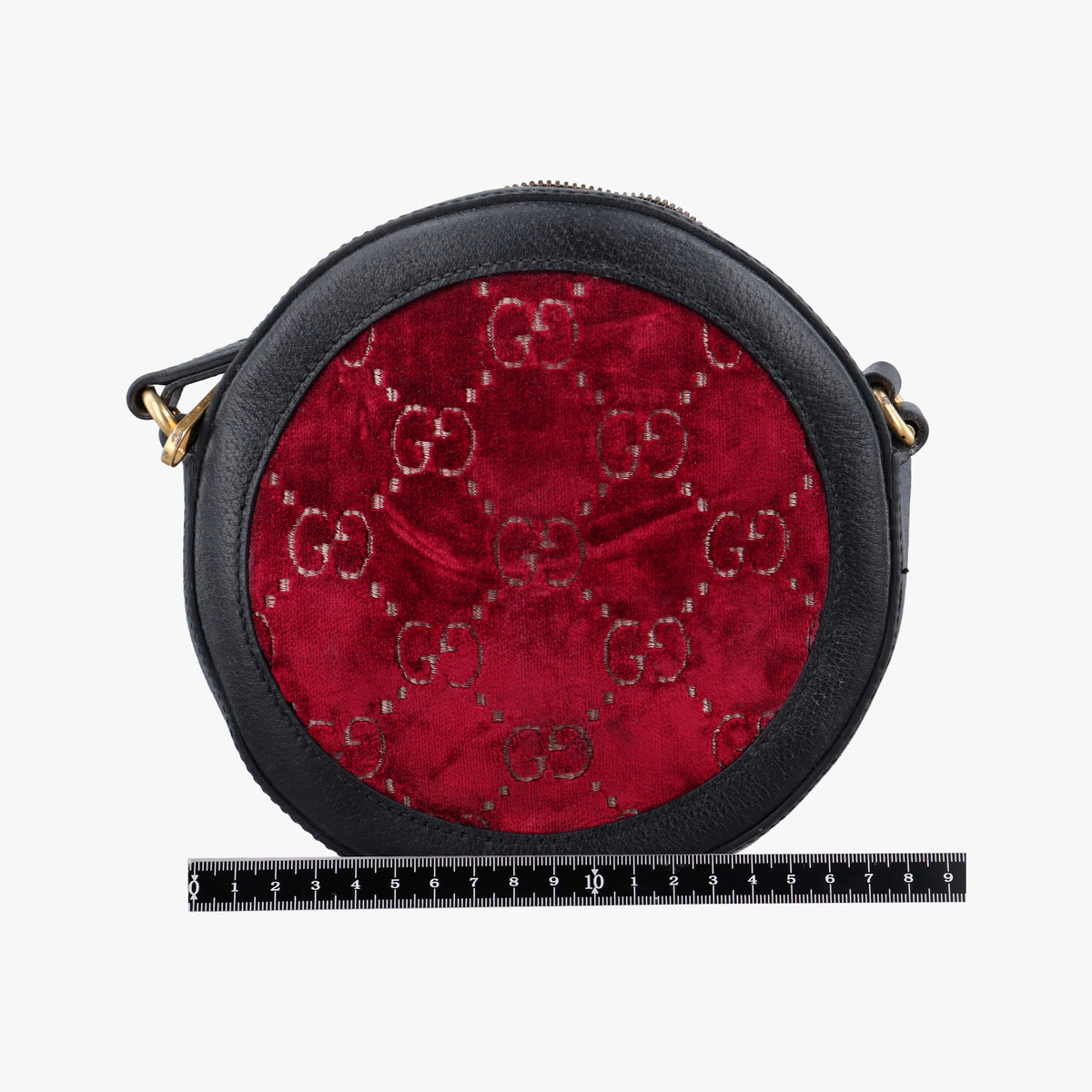 Pre-owned Gucci Ophidia Red×black velour×Leather 574978 shoulderbag | stylenewstar
