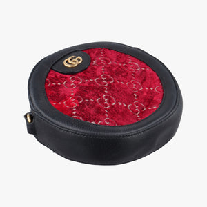 Pre-owned Gucci Ophidia Red×black velour×Leather 574978 shoulderbag | stylenewstar