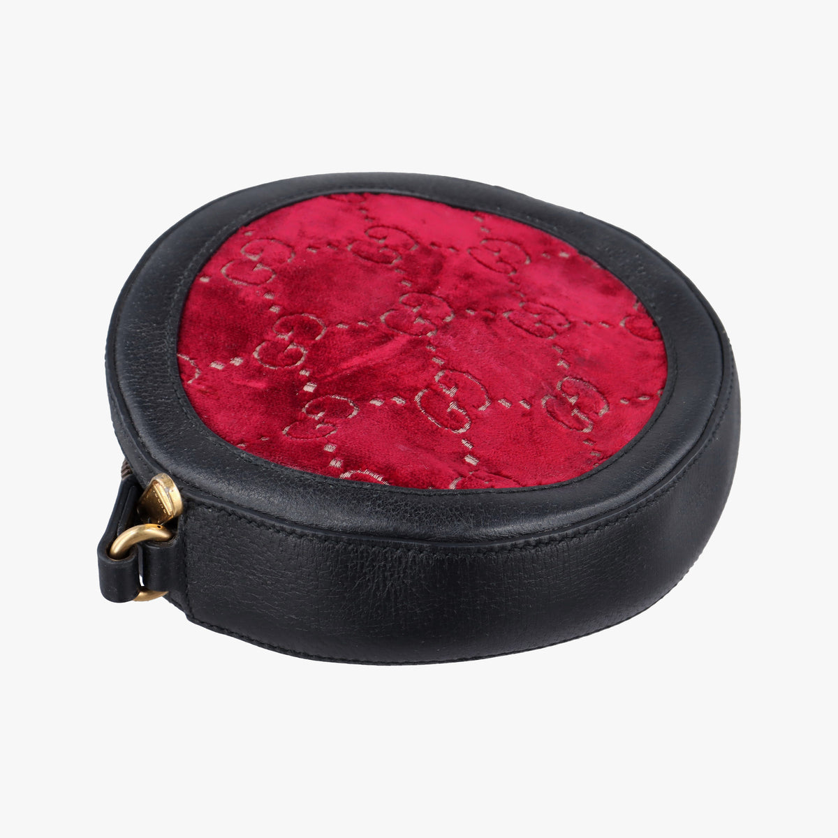 Pre-owned Gucci Ophidia Red×black velour×Leather 574978 shoulderbag | stylenewstar