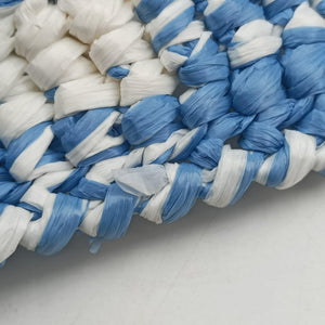 Pre-owned Prada Effect Crochet Blue Raffia  shoulderbag | stylenewstar