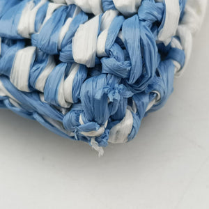 Pre-owned Prada Effect Crochet Blue Raffia  shoulderbag | stylenewstar