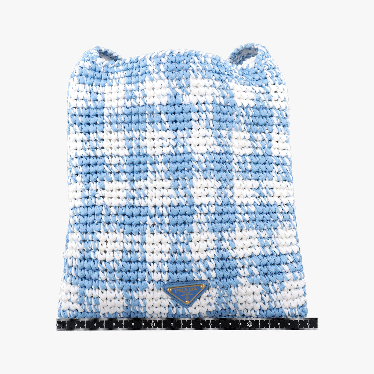 Pre-owned Prada Effect Crochet Blue Raffia  shoulderbag | stylenewstar