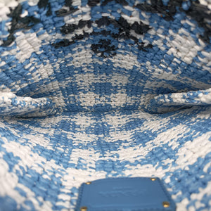 Pre-owned Prada Effect Crochet Blue Raffia  shoulderbag | stylenewstar