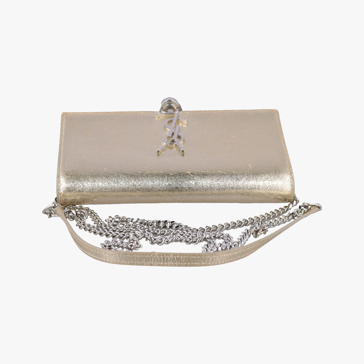 Pre-owned Yves Saint Laurent KATE Golden Leather 452159 shoulderbag | stylenewstar