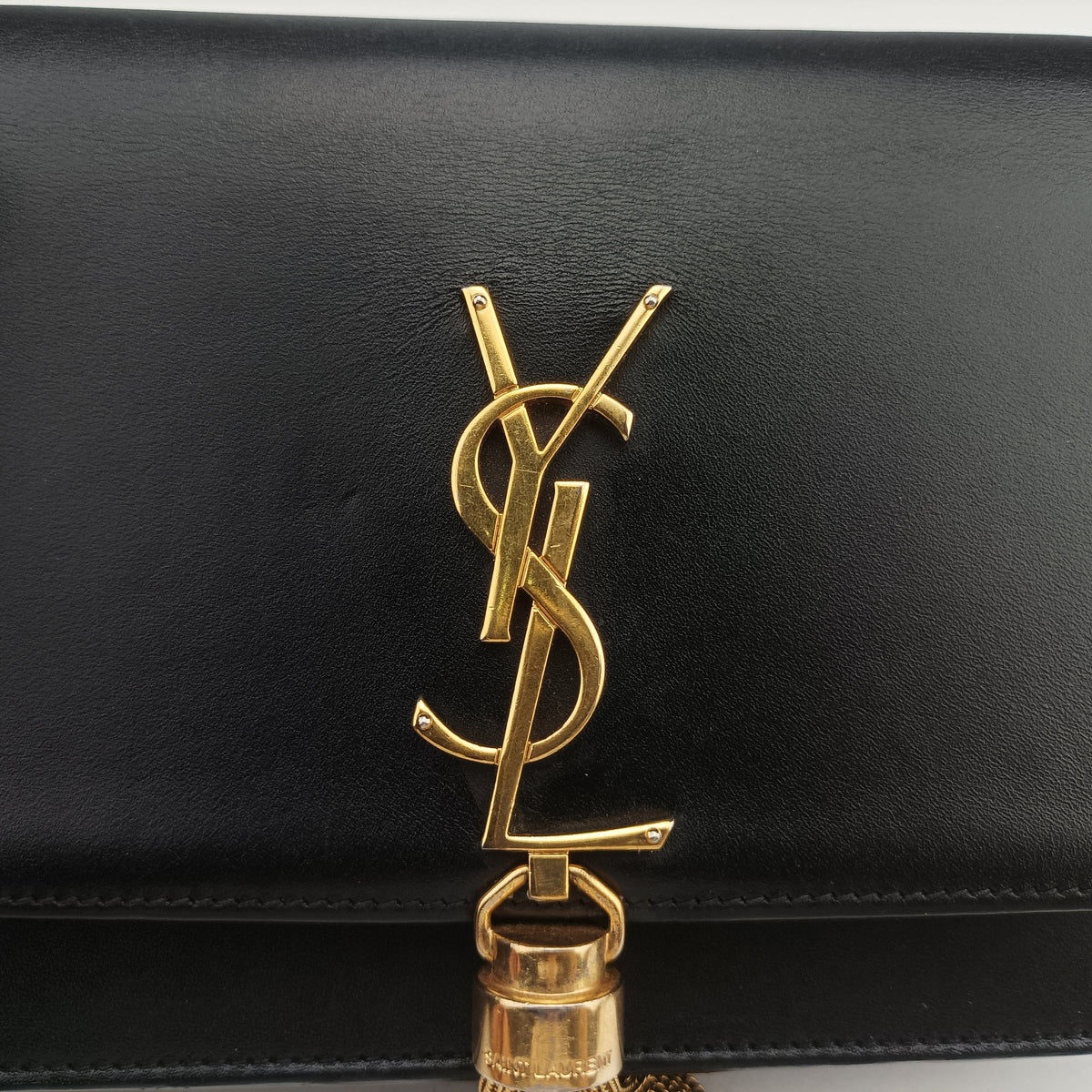 Pre-owned Yves Saint Laurent KATE Black Leather 452159 shoulderbag | stylenewstar
