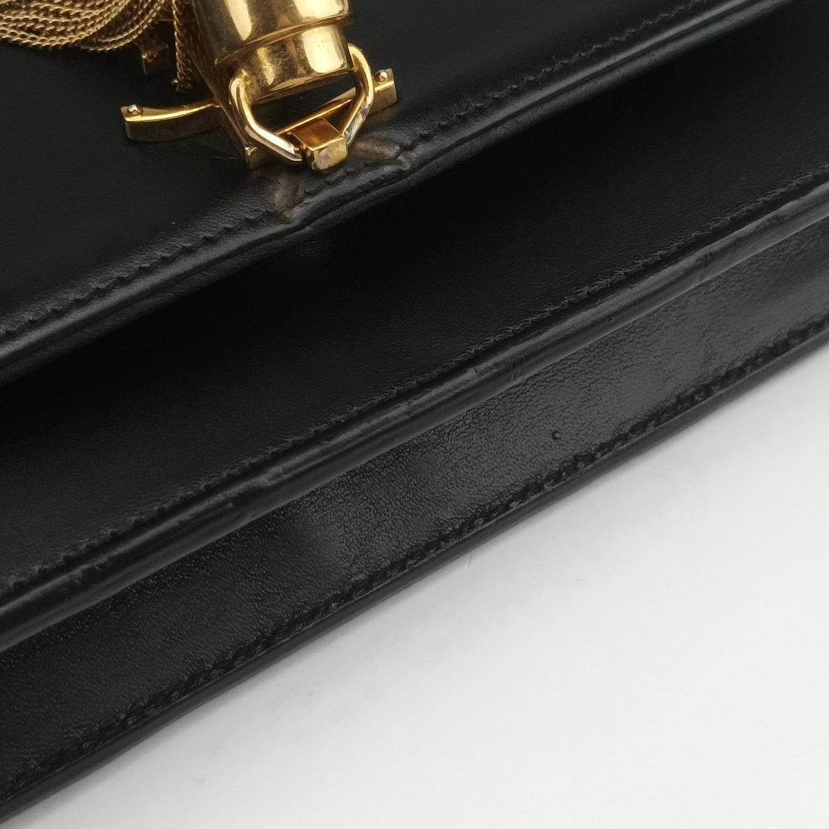Pre-owned Yves Saint Laurent KATE Black Leather 452159 shoulderbag | stylenewstar