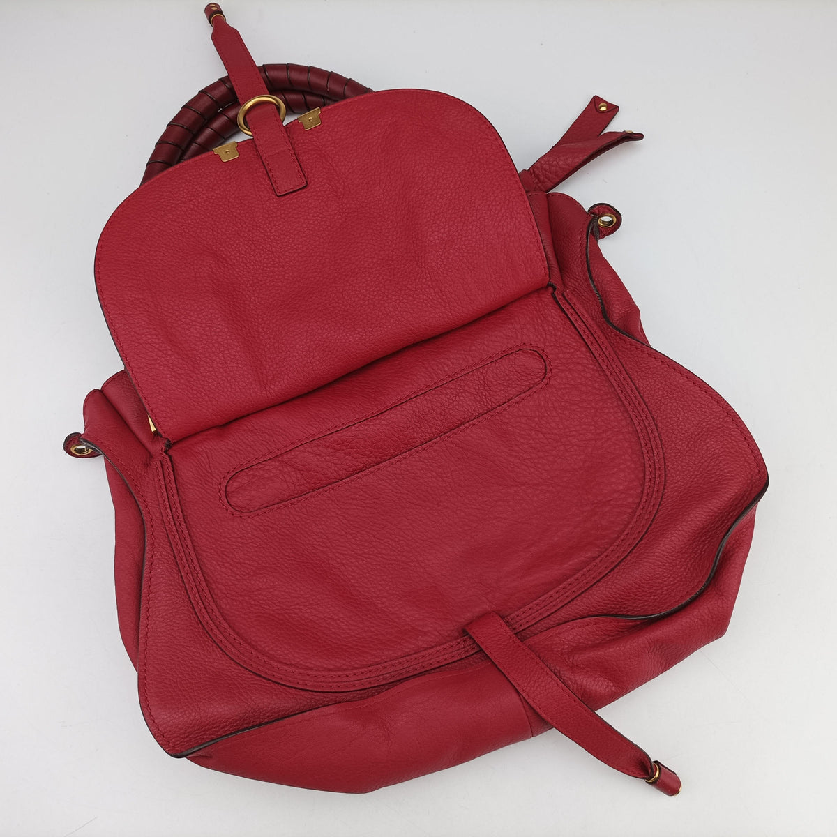 Pre-owned Chloe Mercy Red Leather  shoulderbag | stylenewstar