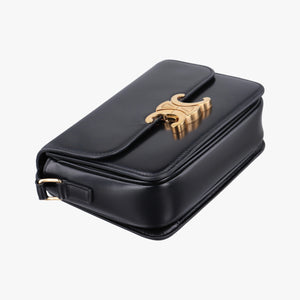 Pre-owned Celine Triomphe Black Leather  shoulderbag | stylenewstar