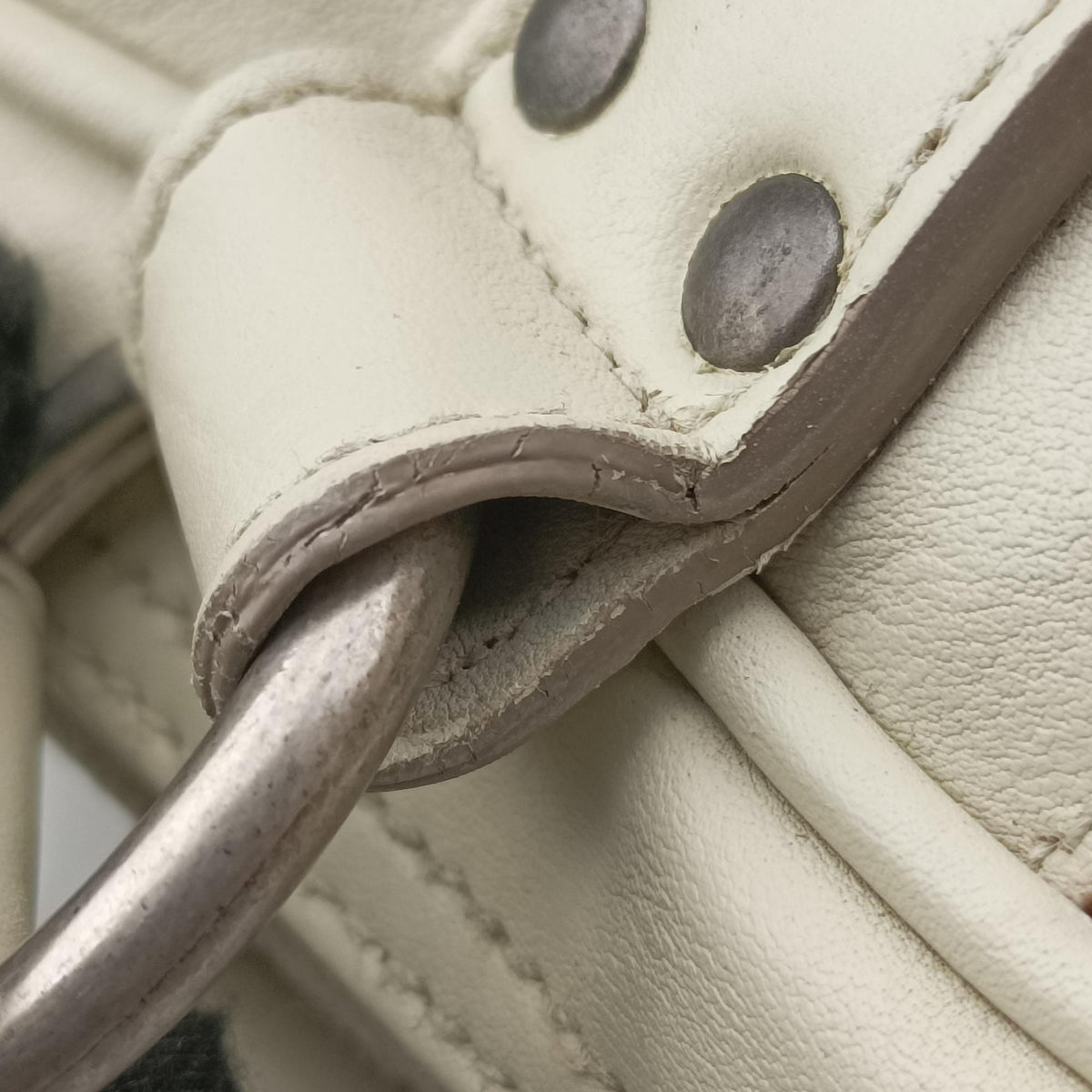 Secondhand Christian Dior Gaucho White Leather  handbag | stylenewstar