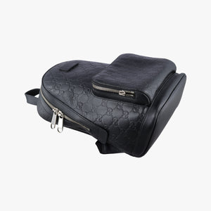 Secondhand Gucci Guccissima Signature Black Leather 450967 backpack/rucksack | stylenewstar