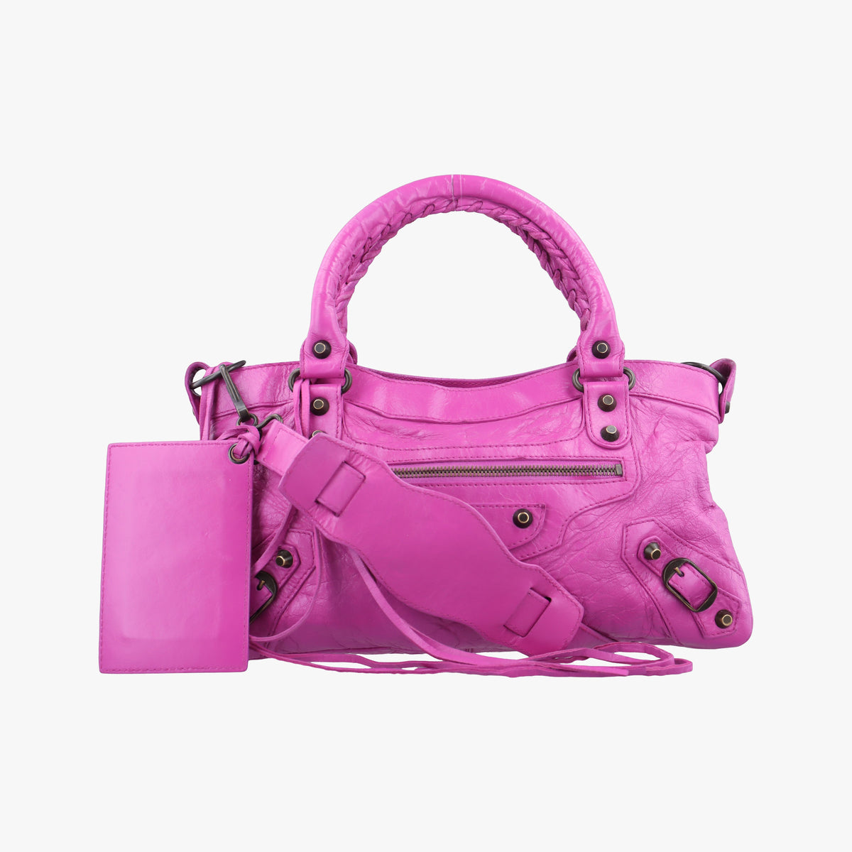 Pre-owned Balenciaga Giant City Purple lambskin  shoulderbag | stylenewstar