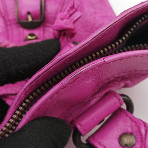 Pre-owned Balenciaga Giant City Purple lambskin  shoulderbag | stylenewstar