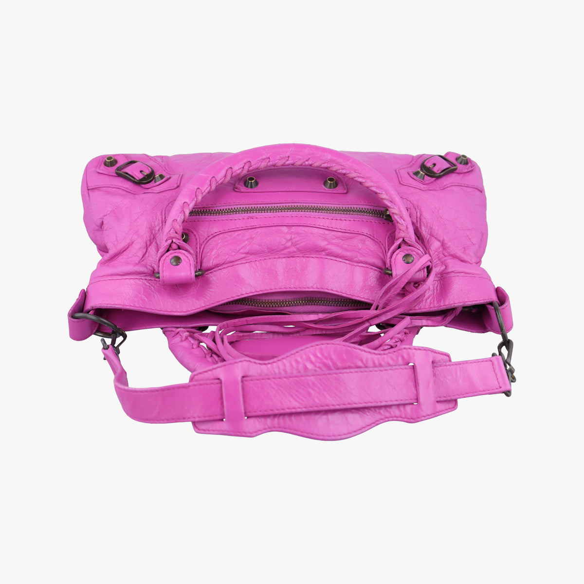Pre-owned Balenciaga Giant City Purple lambskin  shoulderbag | stylenewstar