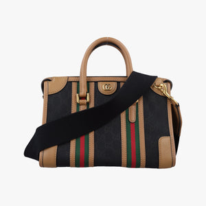 Secondhand Gucci Ophidia Black×Brown canvas×leather 715772 shoulderbag | stylenewstar