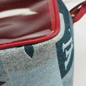 Pre-owned Louis Vuitton Beach Pouch Blue x ROUGE Monogram Denim M67601 shoulderbag | stylenewstar