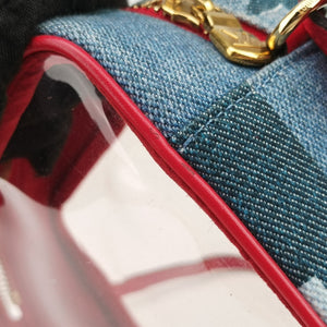 Pre-owned Louis Vuitton Beach Pouch Blue x ROUGE Monogram Denim M67601 shoulderbag | stylenewstar