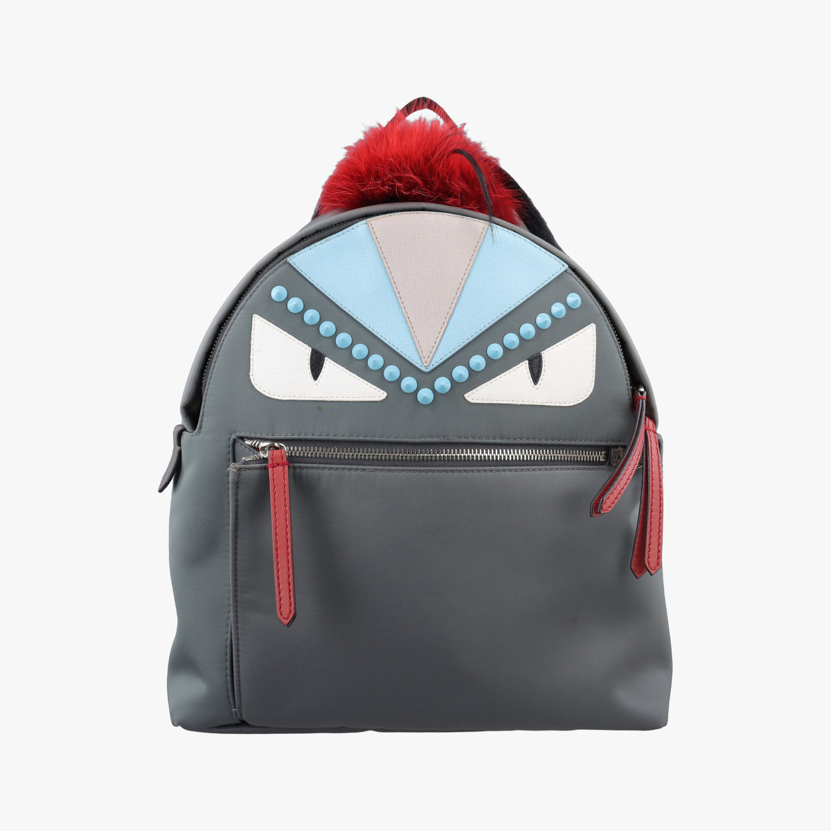 Vintage Fendi monster bag bugs Gray x Multicolour Nylon x leather 8BZ035 backpack/rucksack | stylenewstar