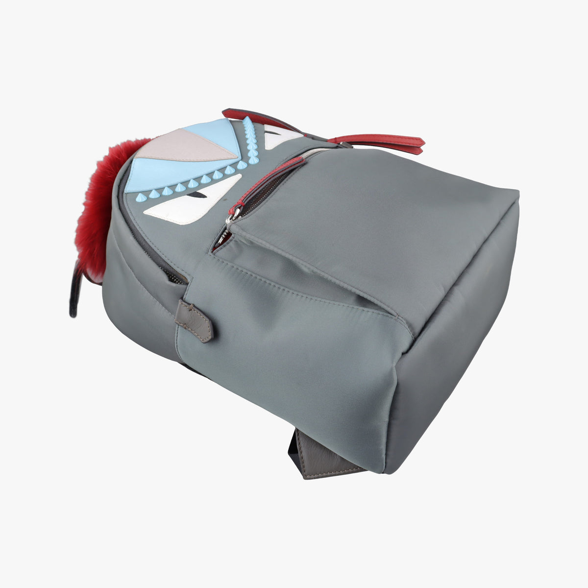Vintage Fendi monster bag bugs Gray x Multicolour Nylon x leather 8BZ035 backpack/rucksack | stylenewstar