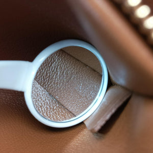 Pre-owned Celine Teen Triomphe White×brown PVC coated canvas  shoulderbag | stylenewstar