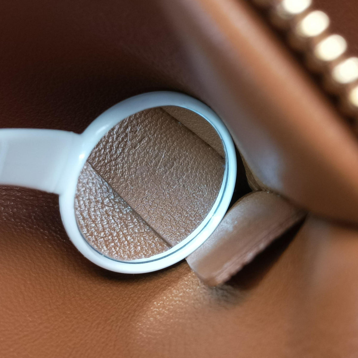 Pre-owned Celine Teen Triomphe White×brown PVC coated canvas  shoulderbag | stylenewstar