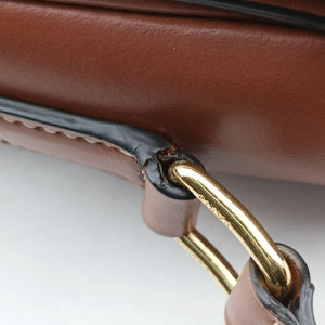 Pre-owned Celine Teen Triomphe White×brown PVC coated canvas  shoulderbag | stylenewstar