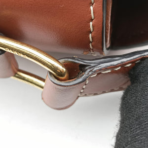 Pre-owned Celine Teen Triomphe White×brown PVC coated canvas  shoulderbag | stylenewstar