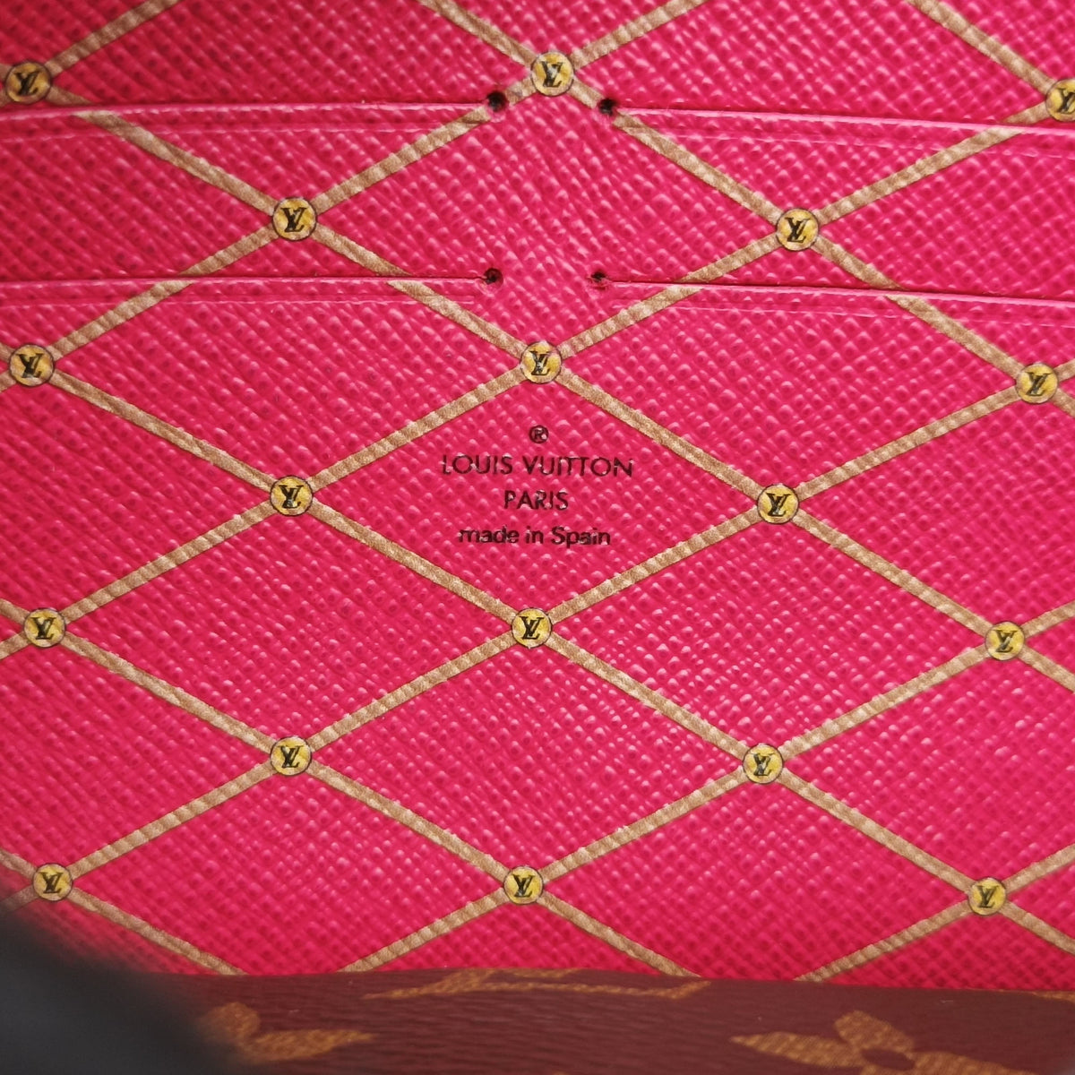 Pre-owned Louis Vuitton Pochette Weekend brown×Fuchsia Pink Monogram Canvas M62456 shoulderbag | stylenewstar