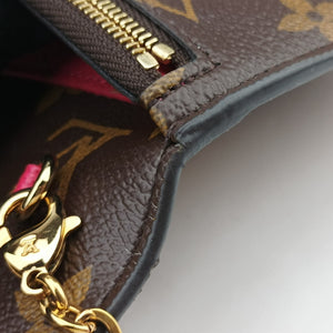Pre-owned Louis Vuitton Pochette Weekend brown×Fuchsia Pink Monogram Canvas M62456 shoulderbag | stylenewstar