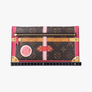 Pre-owned Louis Vuitton Pochette Weekend brown×Fuchsia Pink Monogram Canvas M62456 shoulderbag | stylenewstar