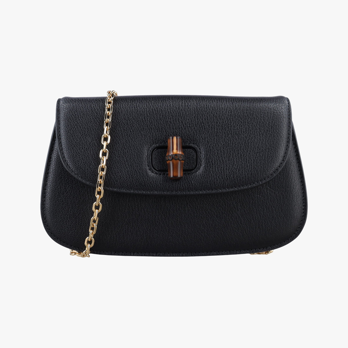 Pre-owned Gucci Bamboo 1947 Black Leather 867160 shoulderbag | stylenewstar