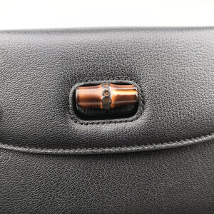 Pre-owned Gucci Bamboo 1947 Black Leather 867160 shoulderbag | stylenewstar