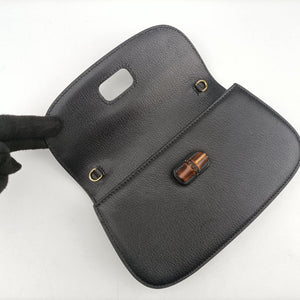 Pre-owned Gucci Bamboo 1947 Black Leather 867160 shoulderbag | stylenewstar