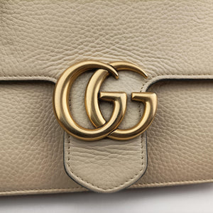 Pre-owned Gucci GG Marmont White Leather 779790 shoulderbag | stylenewstar