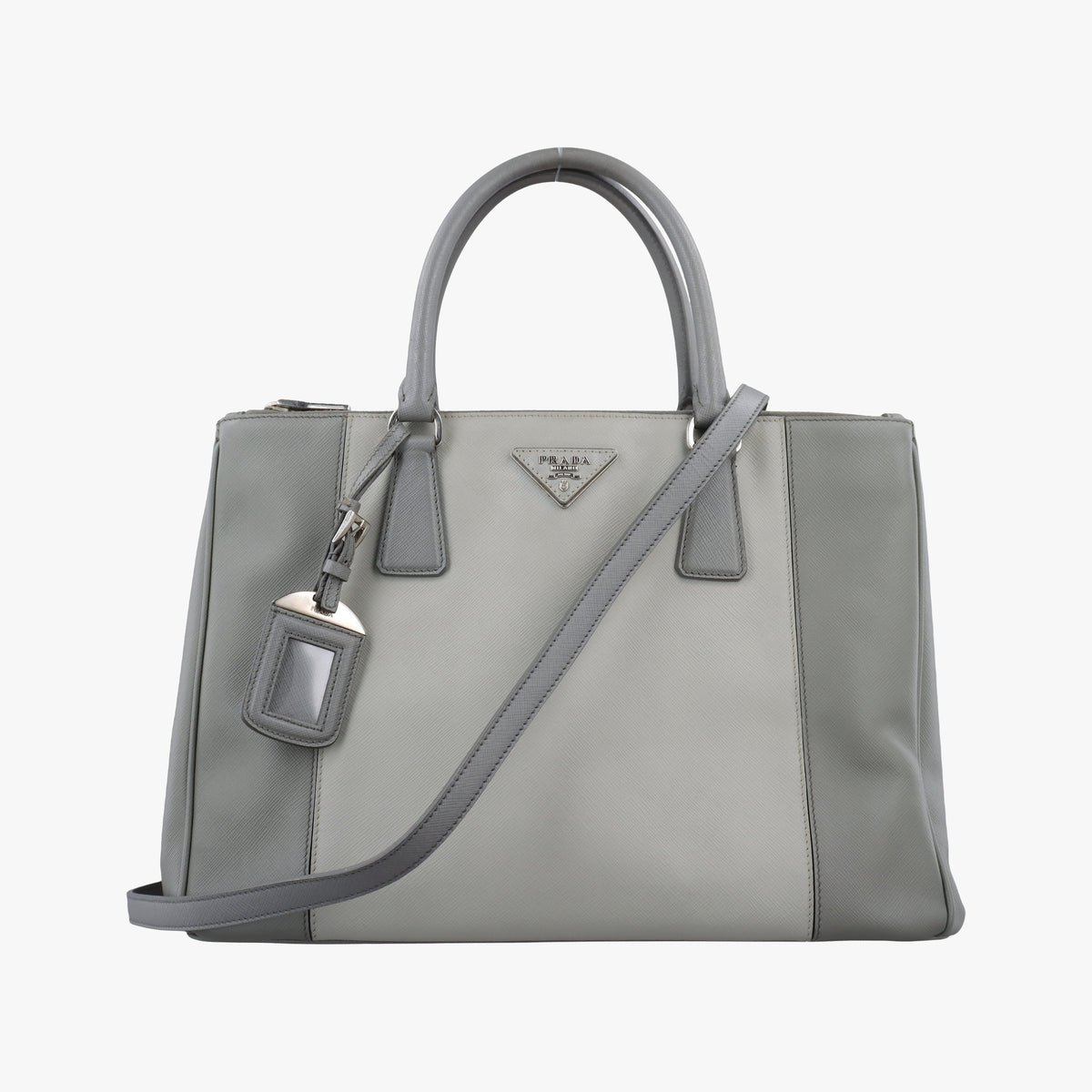 Secondhand Prada Galleria Grey SAFFIANO Leather B2274C shoulderbag | stylenewstar