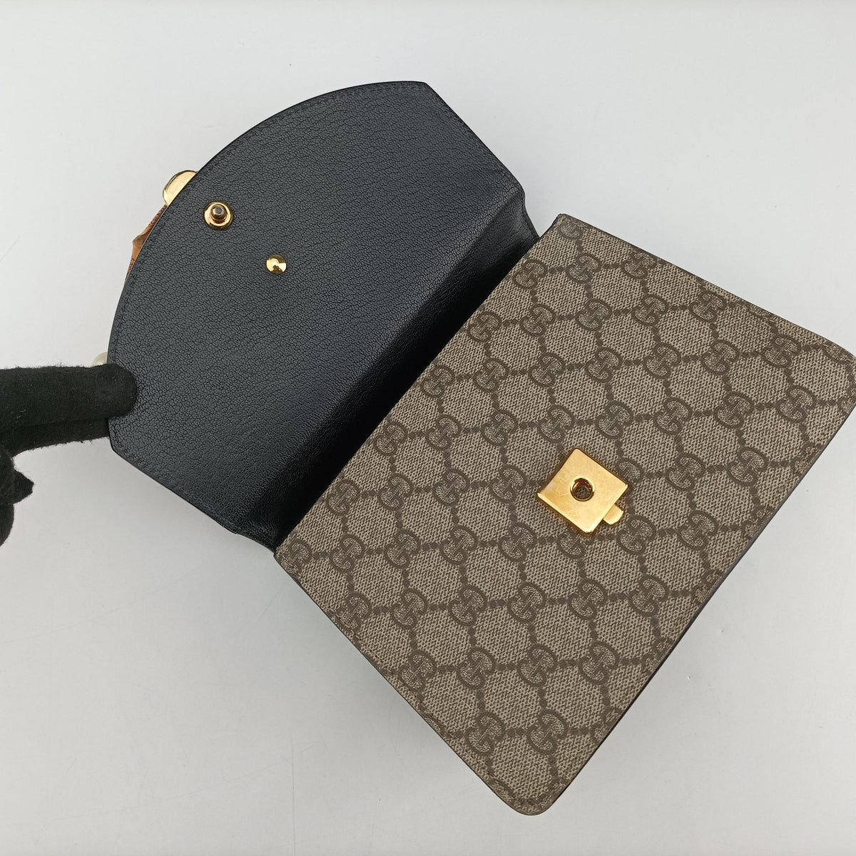 Secondhand Gucci Fox Brooch Bamboo Beige×Multicolour PVC coated canvas×Leather 466428 shoulderbag | stylenewstar