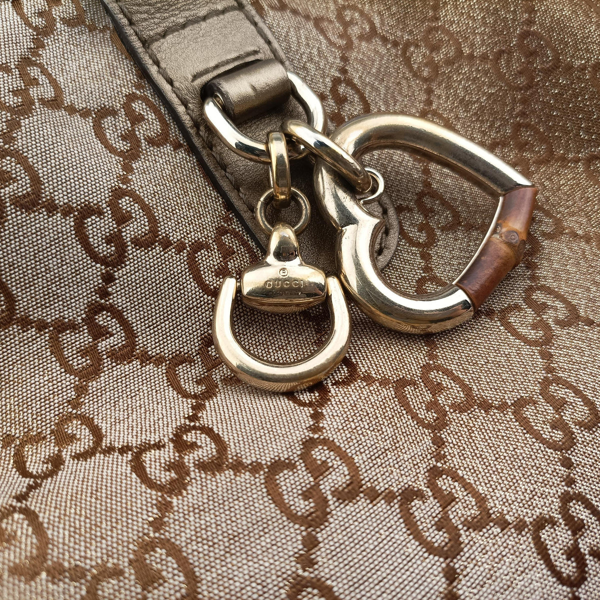 Secondhand Gucci Heart Bit charm Brown canvas×leather 269956 shoulderbag | stylenewstar