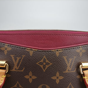 Secondhand Louis Vuitton PALLAS brown×Bordeaux Monogram Canvas×calf leather M40906 shoulderbag | stylenewstar