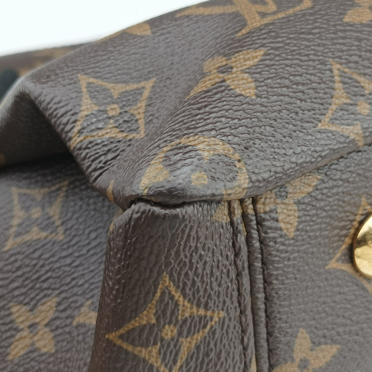 Secondhand Louis Vuitton PALLAS brown×Bordeaux Monogram Canvas×calf leather M40906 shoulderbag | stylenewstar